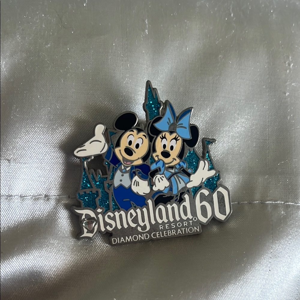 Disneyland 60th Anniversary Blue and Silver Pin